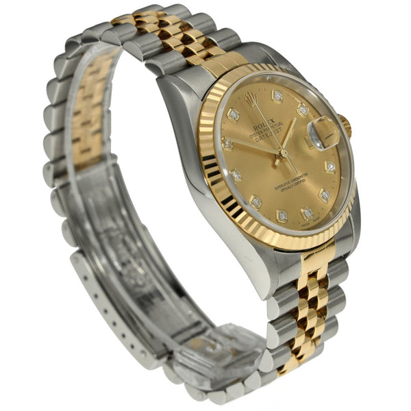 Datejust 16233 - Mens Watch - Champagne Diamond Dial - 2001