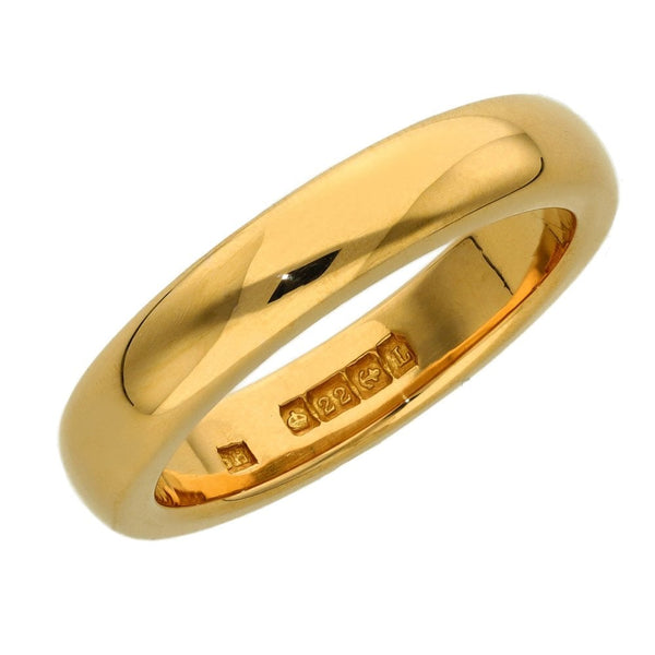 22ct Yellow Gold 4mm Wedding Band - Size S