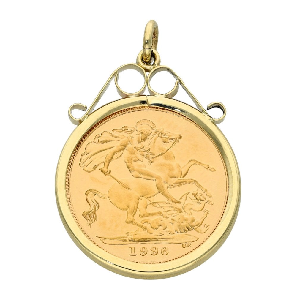 1996 Yellow Gold Half Sovereign Coin Pendant - 5.0g