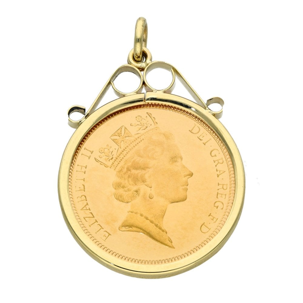 1996 Yellow Gold Half Sovereign Coin Pendant - 5.0g