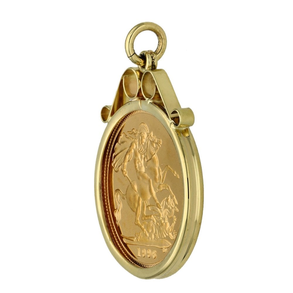1996 Yellow Gold Half Sovereign Coin Pendant - 5.0g
