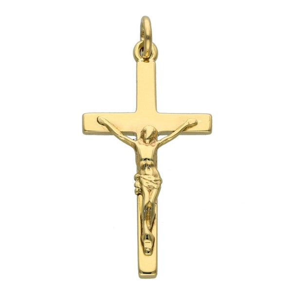 Ladies 9ct Yellow Gold Crucifix Pendant - 3.1g