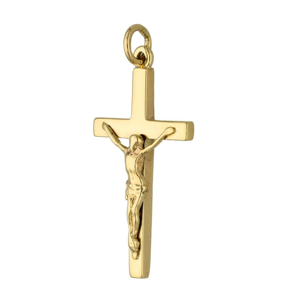 Ladies 9ct Yellow Gold Crucifix Pendant - 3.1g