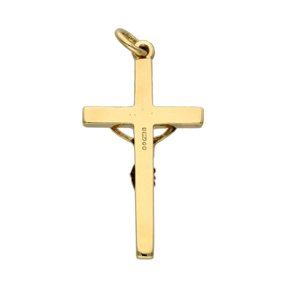 Ladies 9ct Yellow Gold Crucifix Pendant - 3.1g