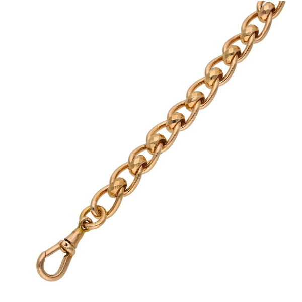 Ladies 9ct Rose Gold 7.5" Rollerball Style Bracelet - 21.0g