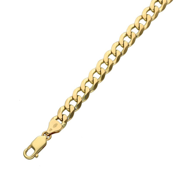Gents 9ct Yellow Gold Curb Bracelet - 8" - 15.4g
