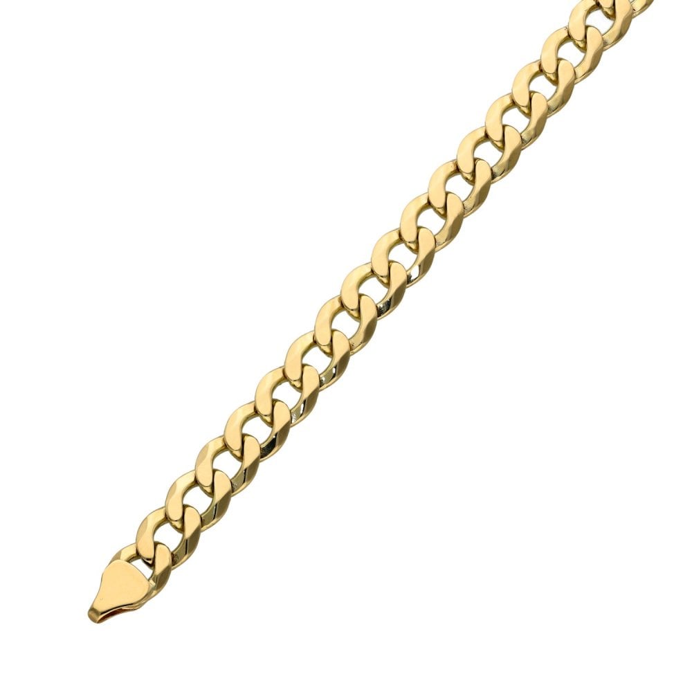 Gents 9ct Yellow Gold Curb Bracelet - 8" - 15.4g