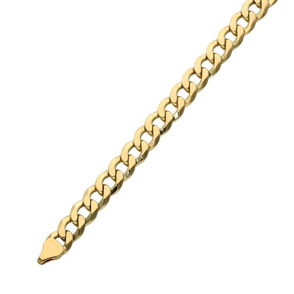 Gents 9ct Yellow Gold Curb Bracelet - 8" - 15.4g