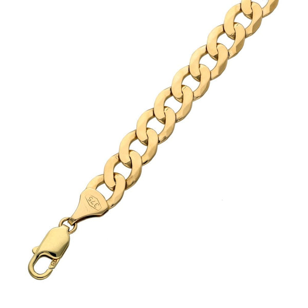 Gents 9ct Yellow Gold Curb Bracelet - 8" - 15.5g