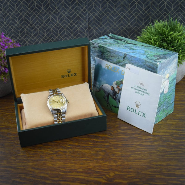 Datejust 16233 - Mens Watch - Champagne Diamond Dial - 2001