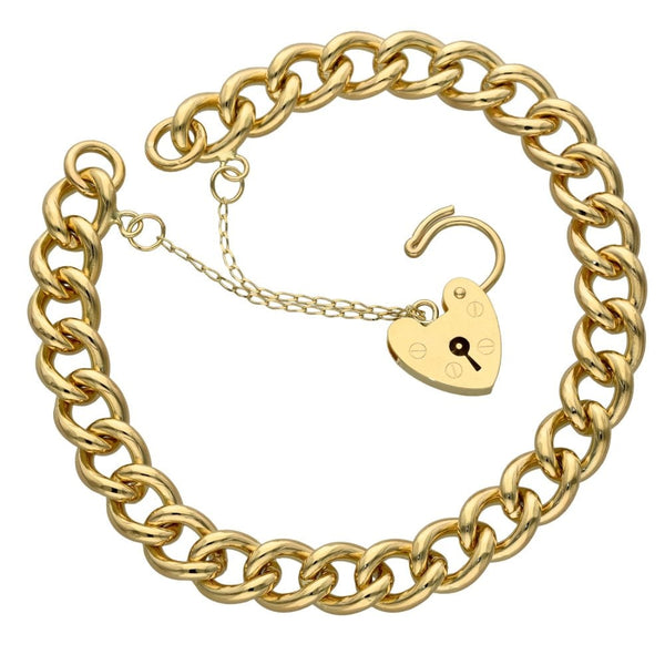 Ladies 9ct Yellow Gold Curb Bracelet - 32.2g