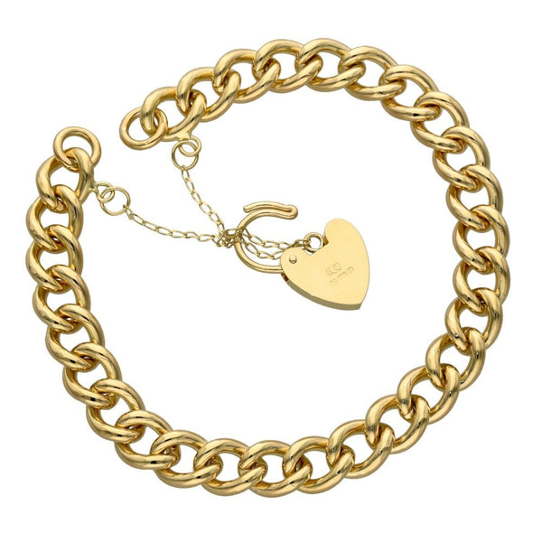 Ladies 9ct Yellow Gold Curb Bracelet - 32.2g