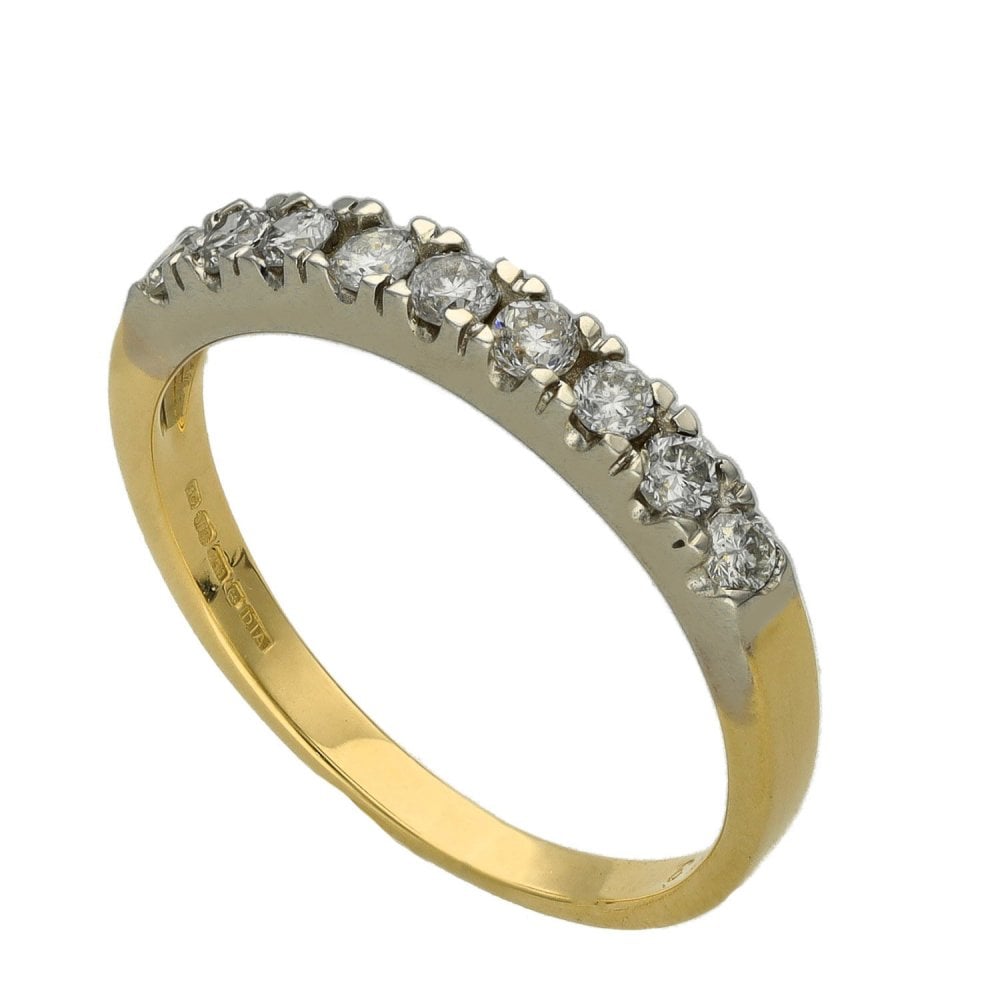Ladies 18ct Yellow Gold 0.33ct Diamond Half Eternity Ring