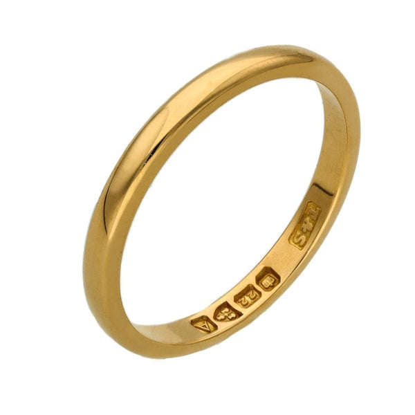 Ladies 22ct Yellow Gold Thin Wedding Ring - Size N