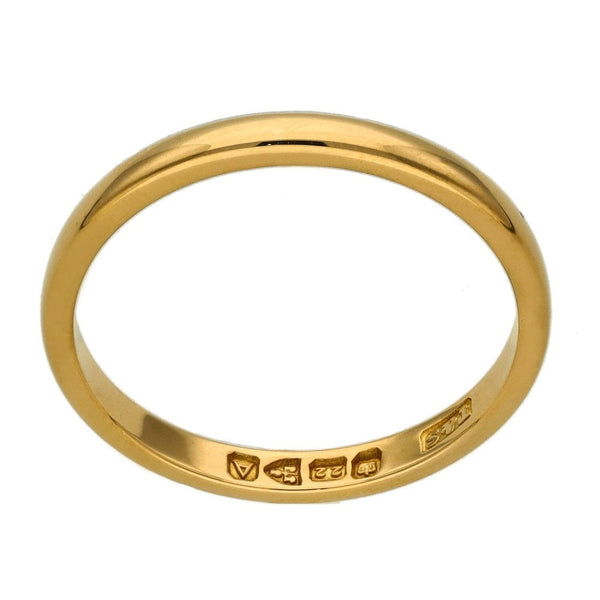 Ladies 22ct Yellow Gold Thin Wedding Ring - Size N