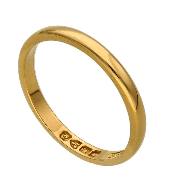 Ladies 22ct Yellow Gold Thin Wedding Ring - Size N