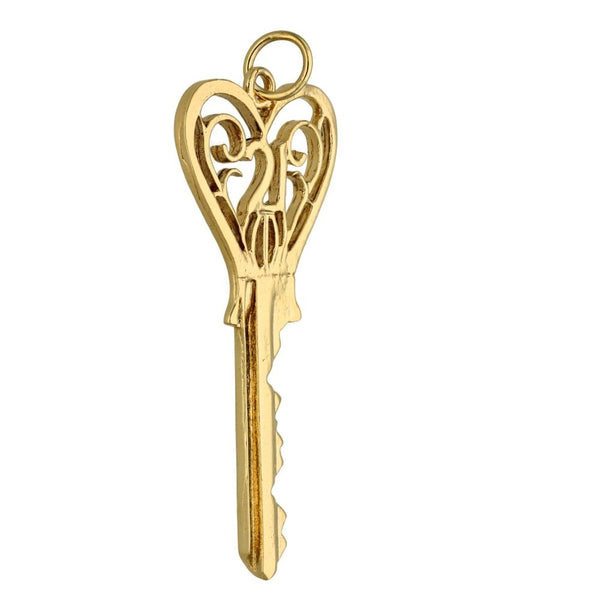 Ladies 9ct Yellow Gold 21 Key Pendant - 4.8g