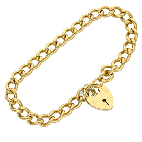 9ct Yellow Gold Curb Link Bracelet - 8" - 27.4g