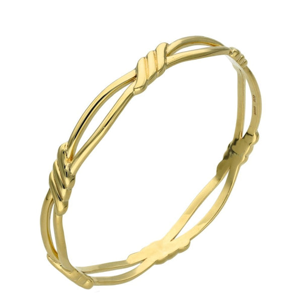 9ct Yellow Gold Round Open Eclipse Bangle - 19cm - 20.9g