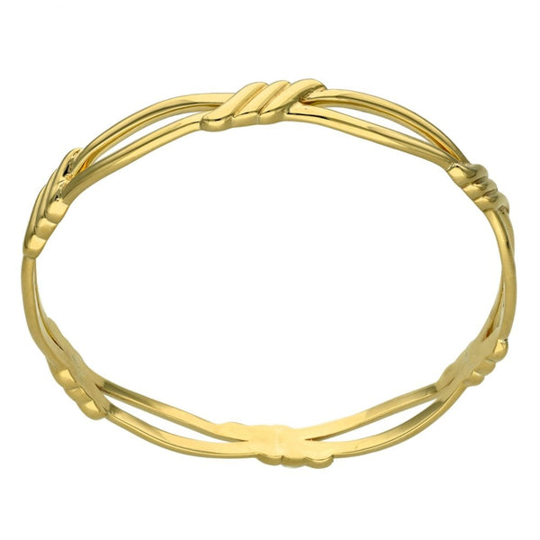 9ct Yellow Gold Round Open Eclipse Bangle - 19cm - 20.9g