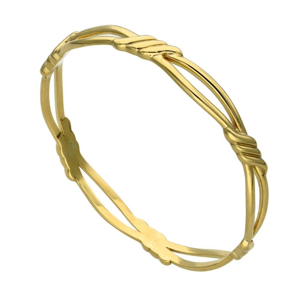9ct Yellow Gold Round Open Eclipse Bangle - 19cm - 20.9g