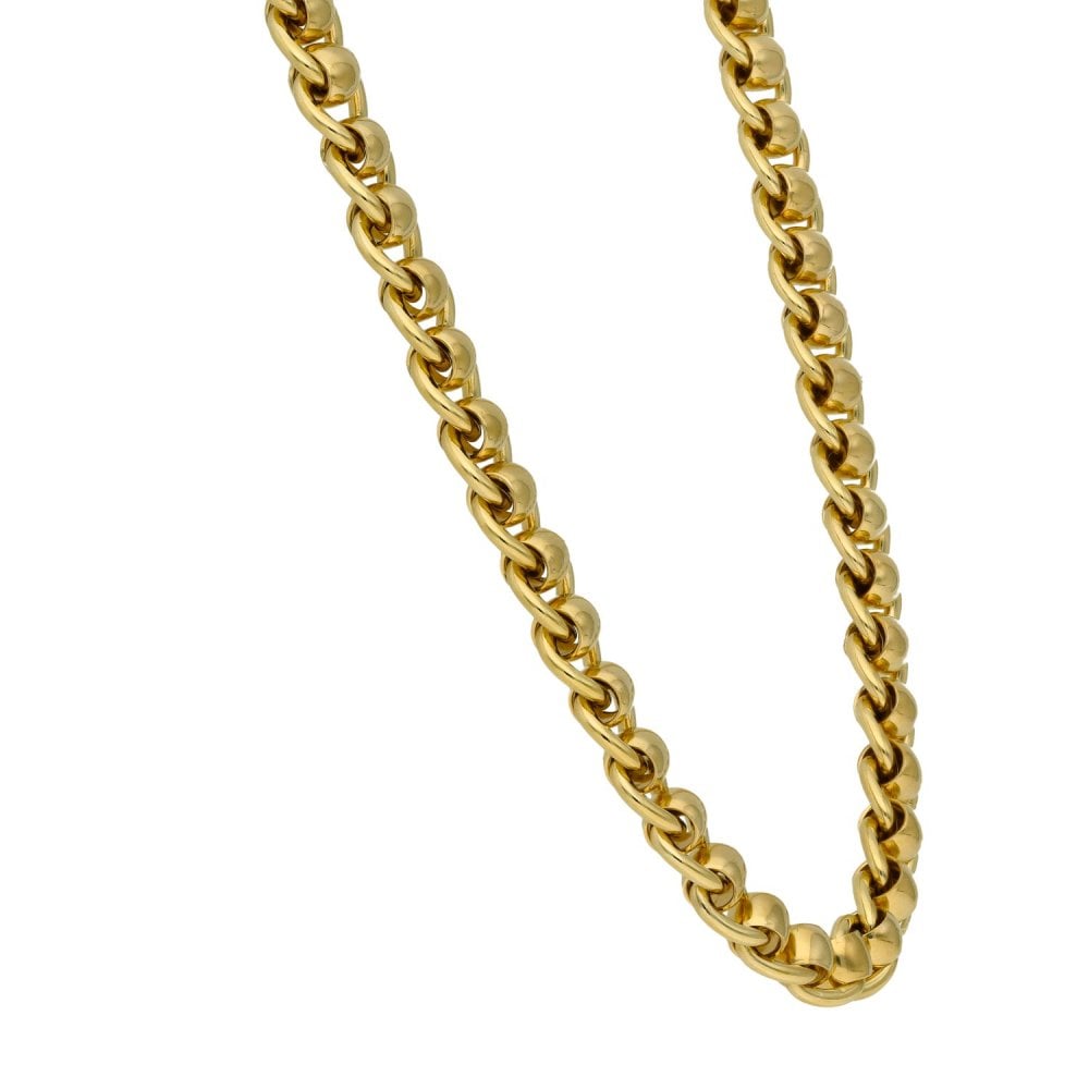 9ct Yellow Gold Rollerball Chain - 20" - 55.0g
