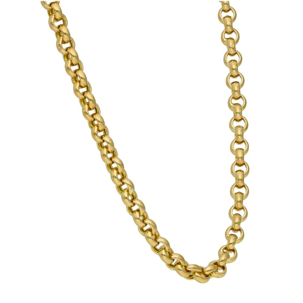 Ladies 9ct Yellow Gold Belcher Chain - 17" - 14.2g