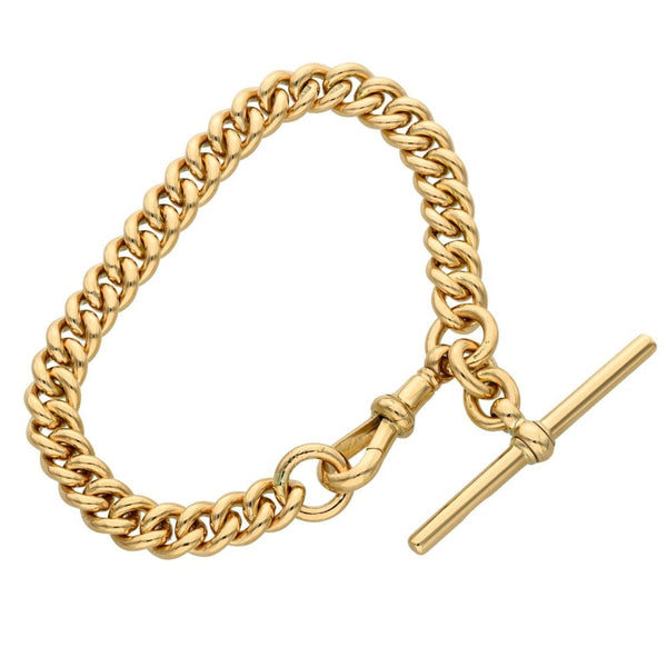 Ladies 9ct Rose Gold 7" Albert Bracelet - 34.2g