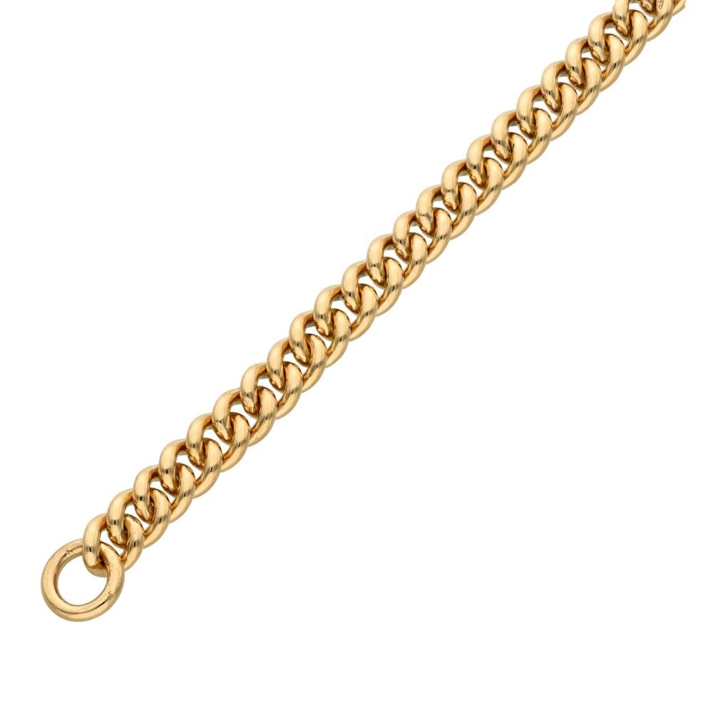 Ladies 9ct Rose Gold 7" Albert Bracelet - 34.2g
