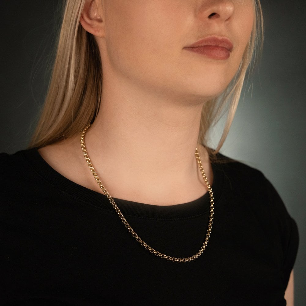 9ct Yellow Gold Belcher Chain - 20" - 22.0g