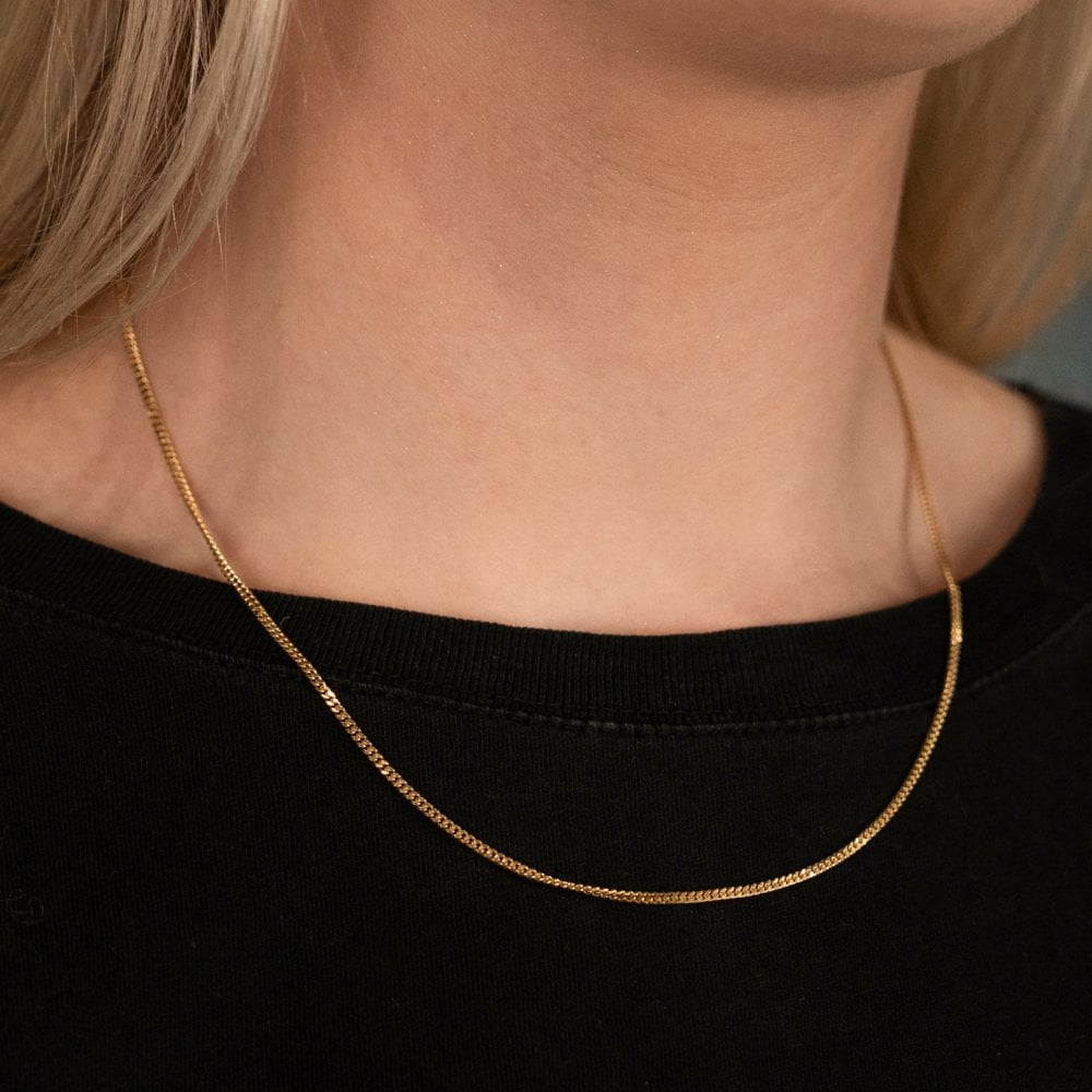 9ct Yellow Gold Fine Curb Chain - 18" - 4.2g