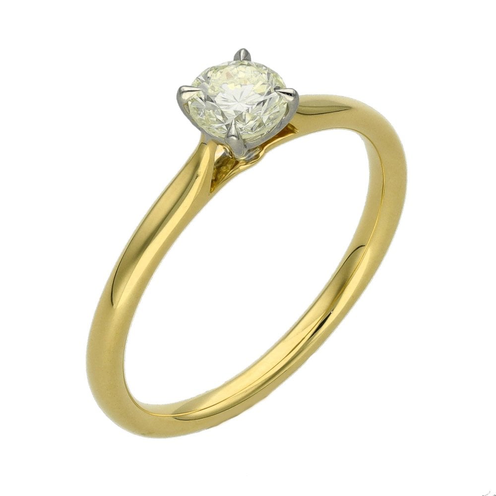 18ct Yellow Gold Diamond Solitaire Engagement Ring - 0.47ct