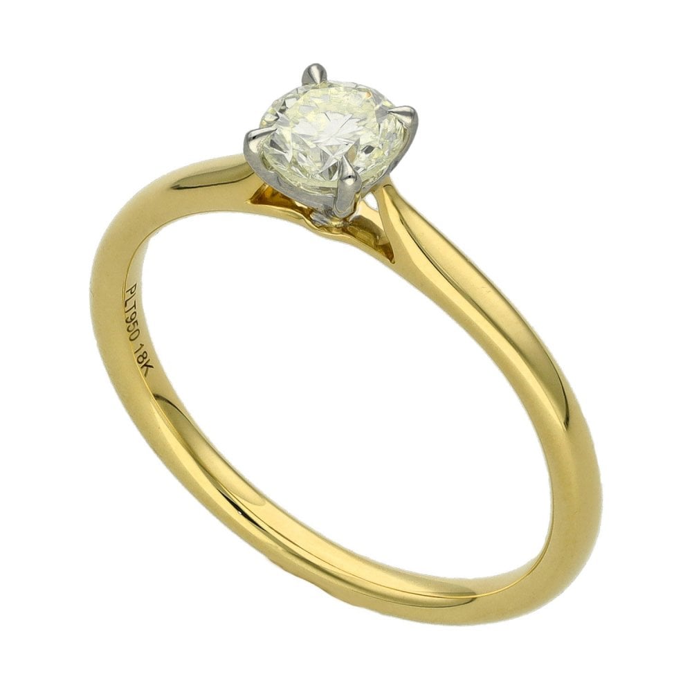 18ct Yellow Gold Diamond Solitaire Engagement Ring - 0.47ct