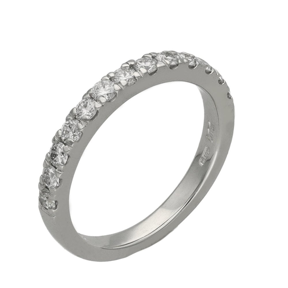 Ladies Platinum Diamond Half Eternity Ring -  0.58ct - VS1/2