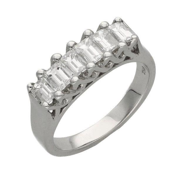 Ladies 18ct White Gold Diamond Half Eternity Ring - 1.15ct