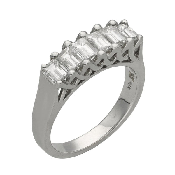 Ladies 18ct White Gold Diamond Half Eternity Ring - 1.15ct