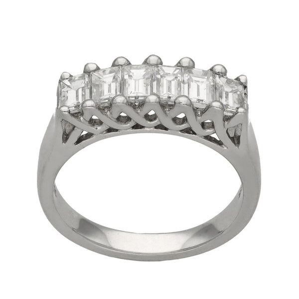 Ladies 18ct White Gold Diamond Half Eternity Ring - 1.15ct