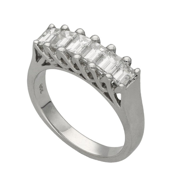Ladies 18ct White Gold Diamond Half Eternity Ring - 1.15ct