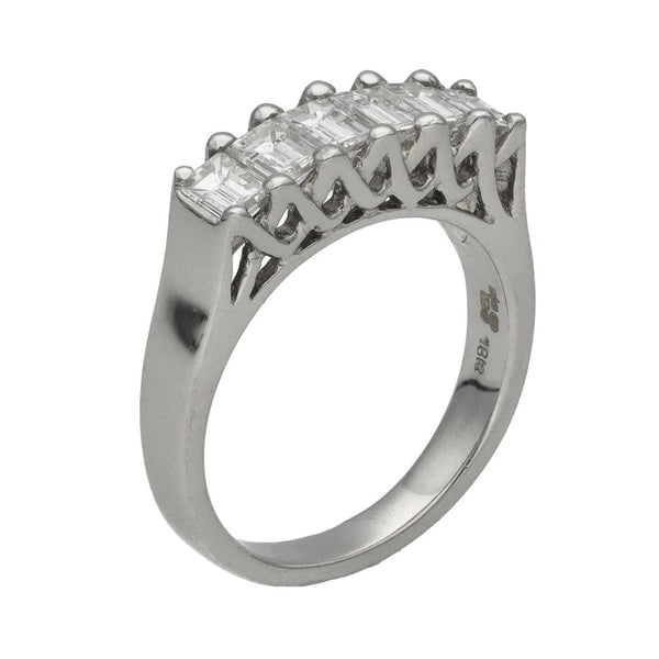 Ladies 18ct White Gold Diamond Half Eternity Ring - 1.15ct