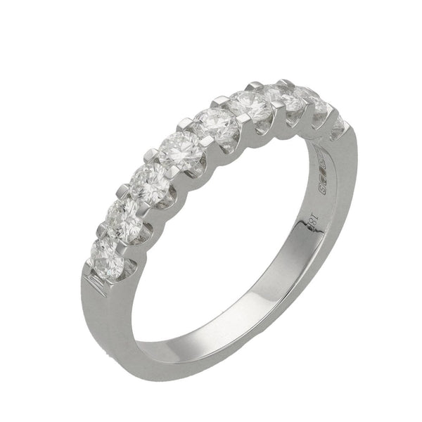 Ladies 18ct White Gold Diamond Half Eternity Ring - 0.80ct
