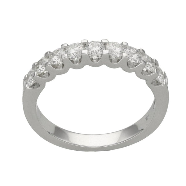 Ladies 18ct White Gold Diamond Half Eternity Ring - 0.80ct