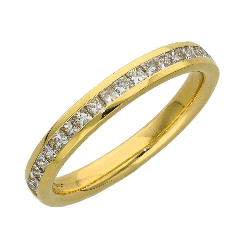 Ladies 18ct Yellow Gold Diamond Half Eternity Ring - 0.50ct