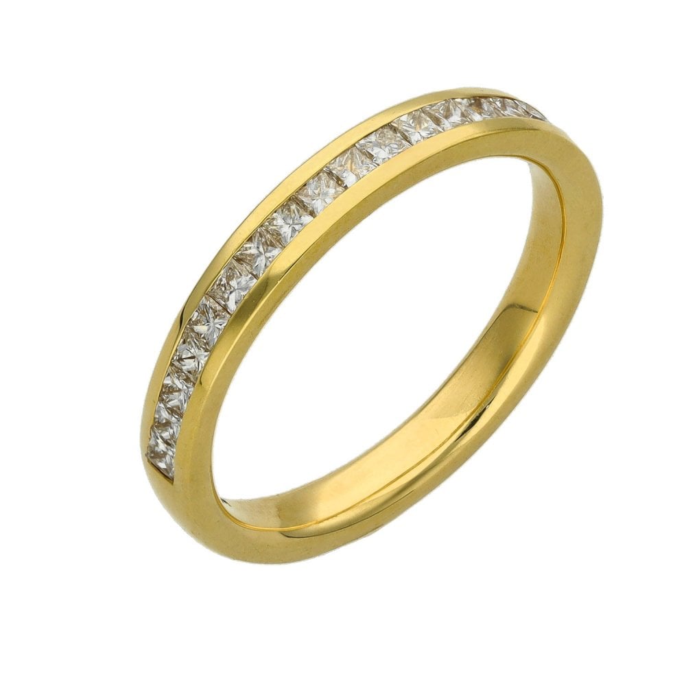 Ladies 18ct Yellow Gold Diamond Half Eternity Ring - 0.50ct
