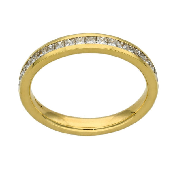 Ladies 18ct Yellow Gold Diamond Half Eternity Ring - 0.50ct
