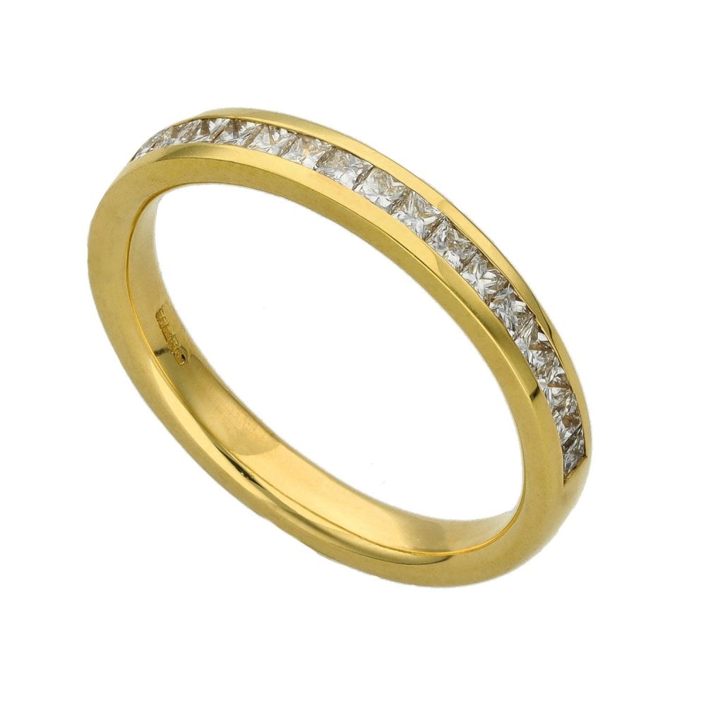 Ladies 18ct Yellow Gold Diamond Half Eternity Ring - 0.50ct
