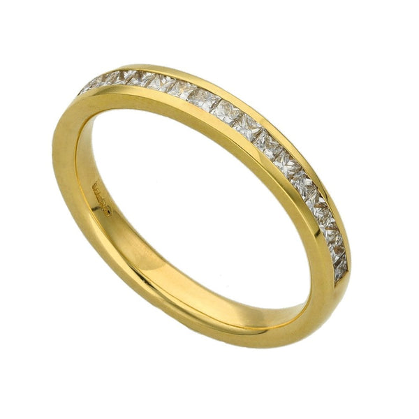 Ladies 18ct Yellow Gold Diamond Half Eternity Ring - 0.50ct