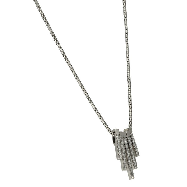 9ct White Gold Diamond Pendant & Necklace - 18" - 0.57ct