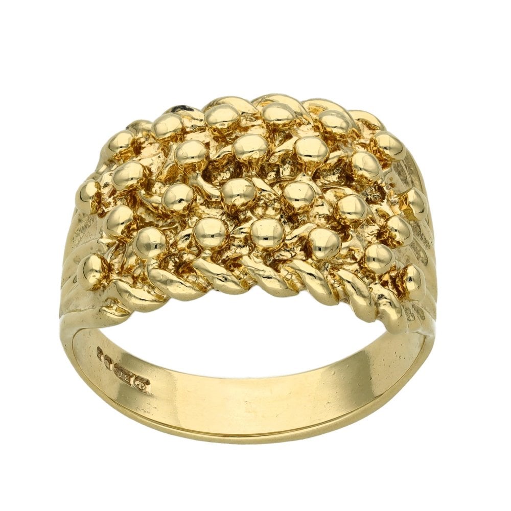 Gents 9ct Yellow Gold Keeper Ring - Size U½