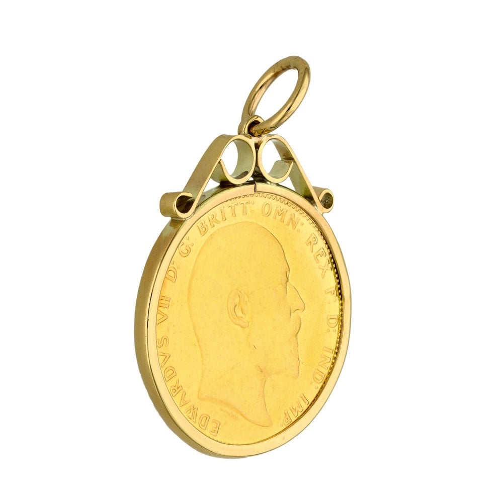 1905 Yellow Gold Full Sovereign Coin Pendant - 9.1g
