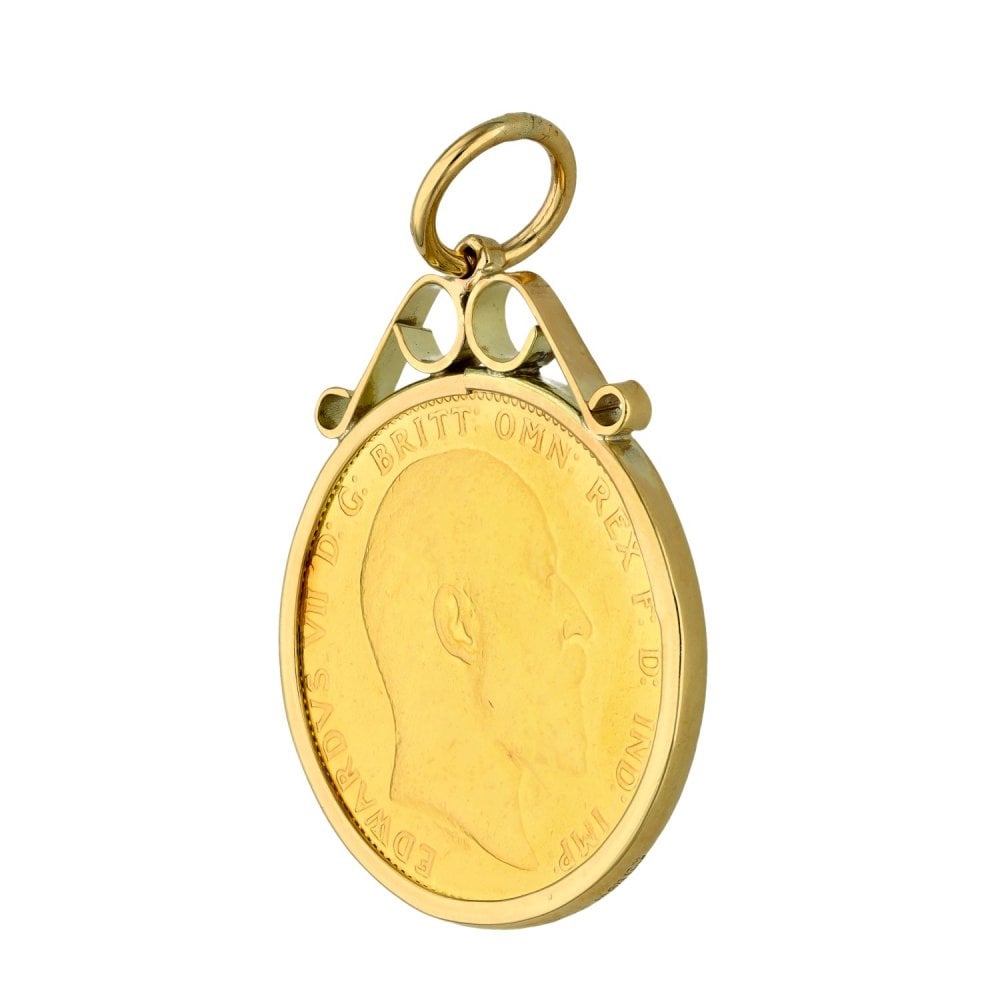 1905 Yellow Gold Full Sovereign Coin Pendant - 9.1g